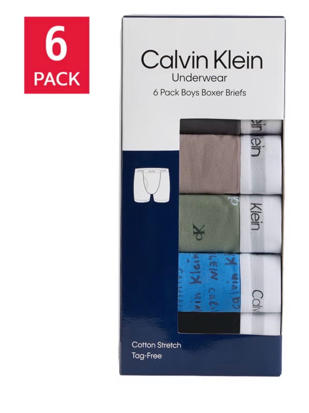 Calvin Klein Boys Boxer Brief Underwear, 6-pack